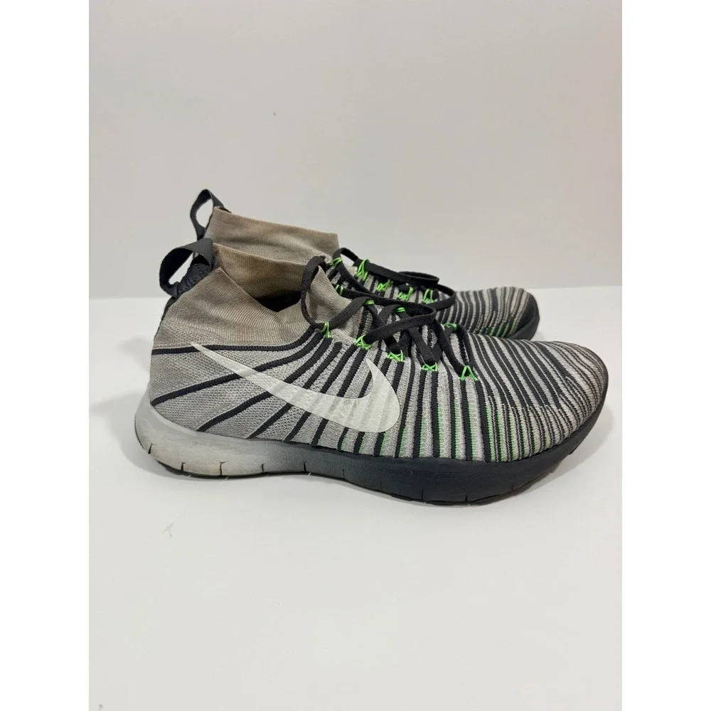 Nike Free Train Virtue Mens 11 Grey Black Green Good 833275-110 Flywire Running